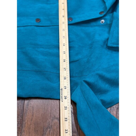 NEW Studio Works Button Up Blazer Jacket Womens 10 Blue Pockets Lined Collared - Picture 9 of 11